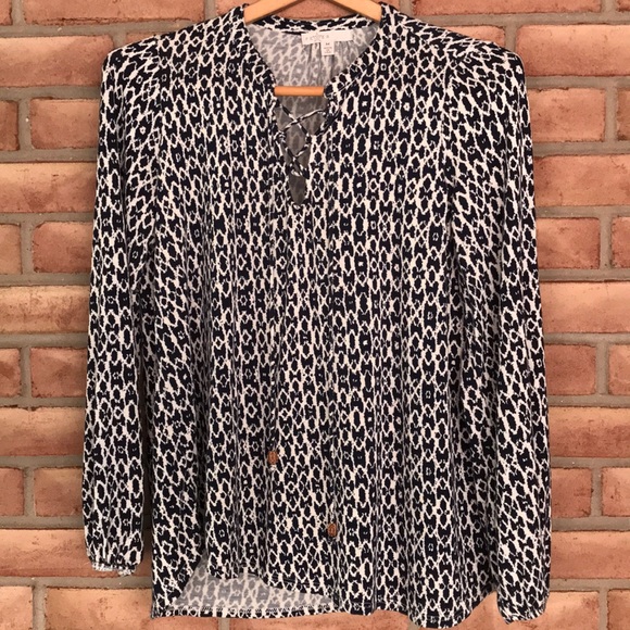 Fever Tops - Fever size M navy blue/white, long sleeved top